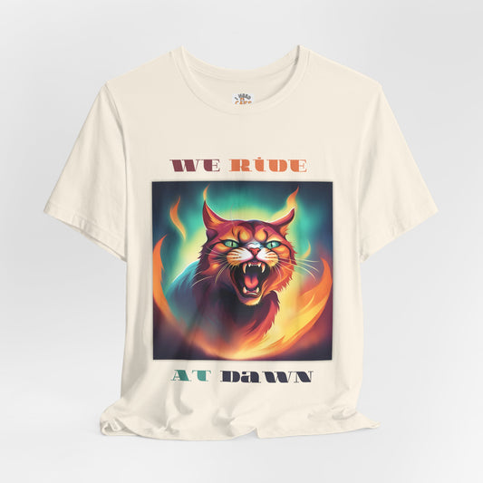 We Ride at Dawn Cat Graphic Tee