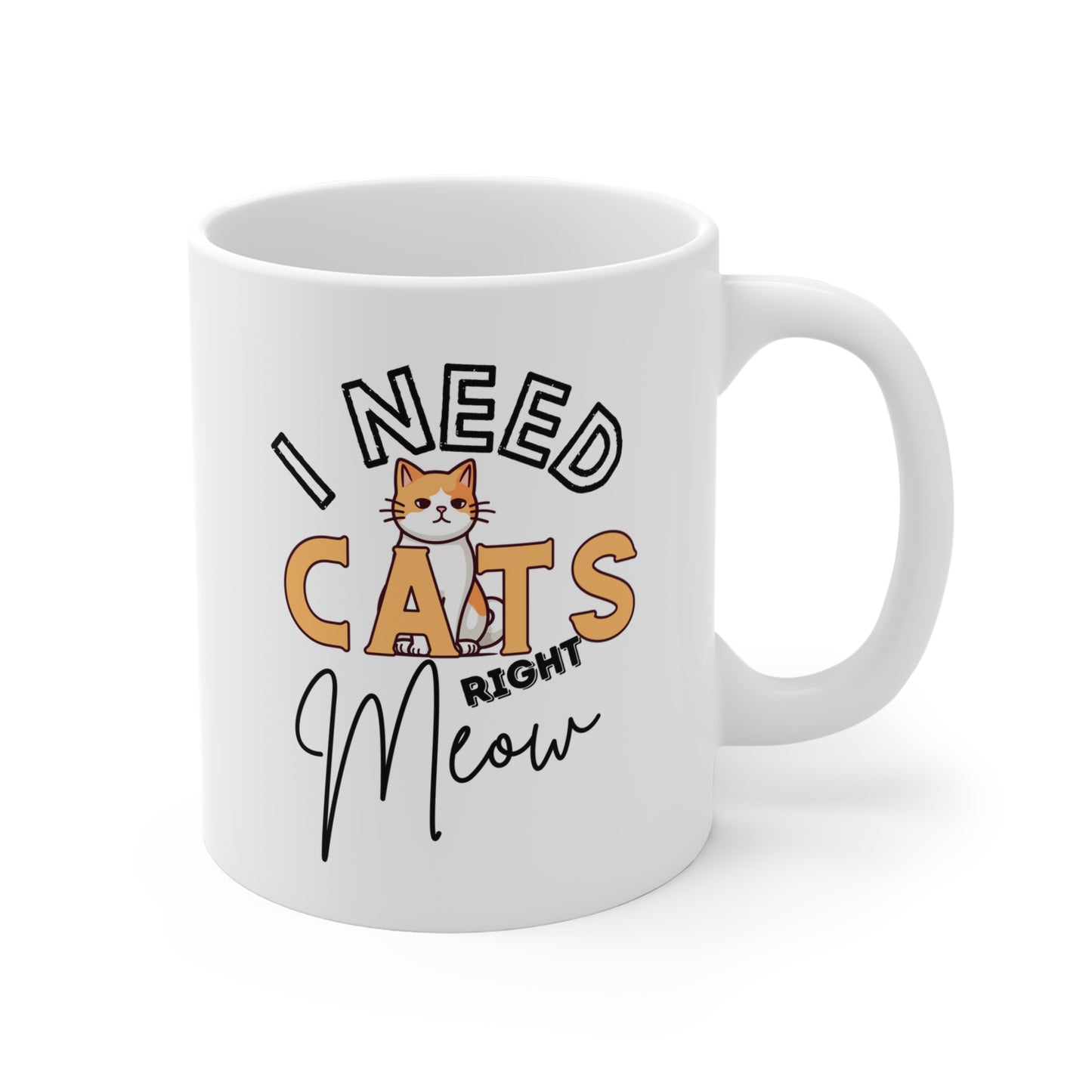 I Need Cats Right Meow Mug